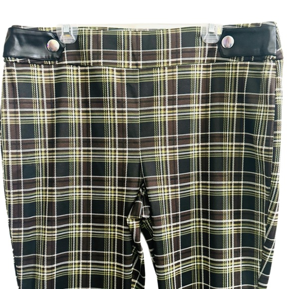 Cato Women’s Green Plaid Slip on Trouser Pants XL - Picture 2 of 5